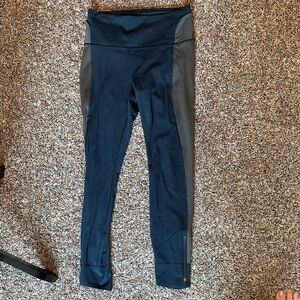 Athleta Blue and Grey/Green Allyson Felix Collab Leggings